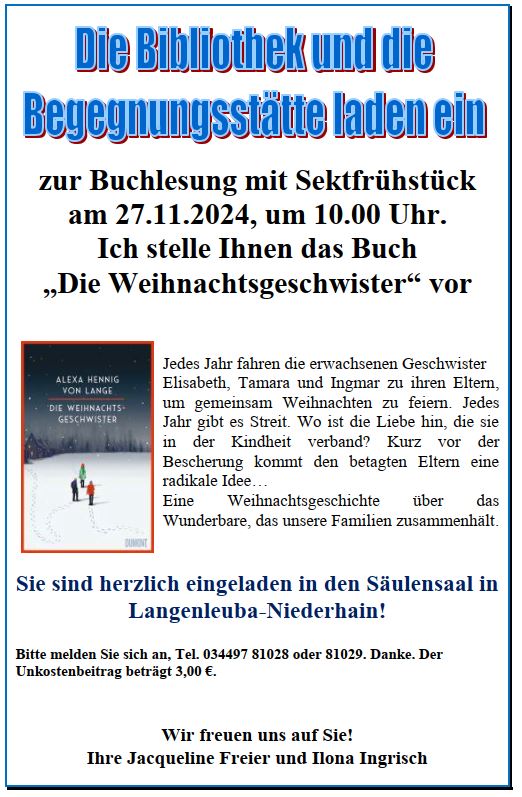 Buchlesung mit Sektfrühstück